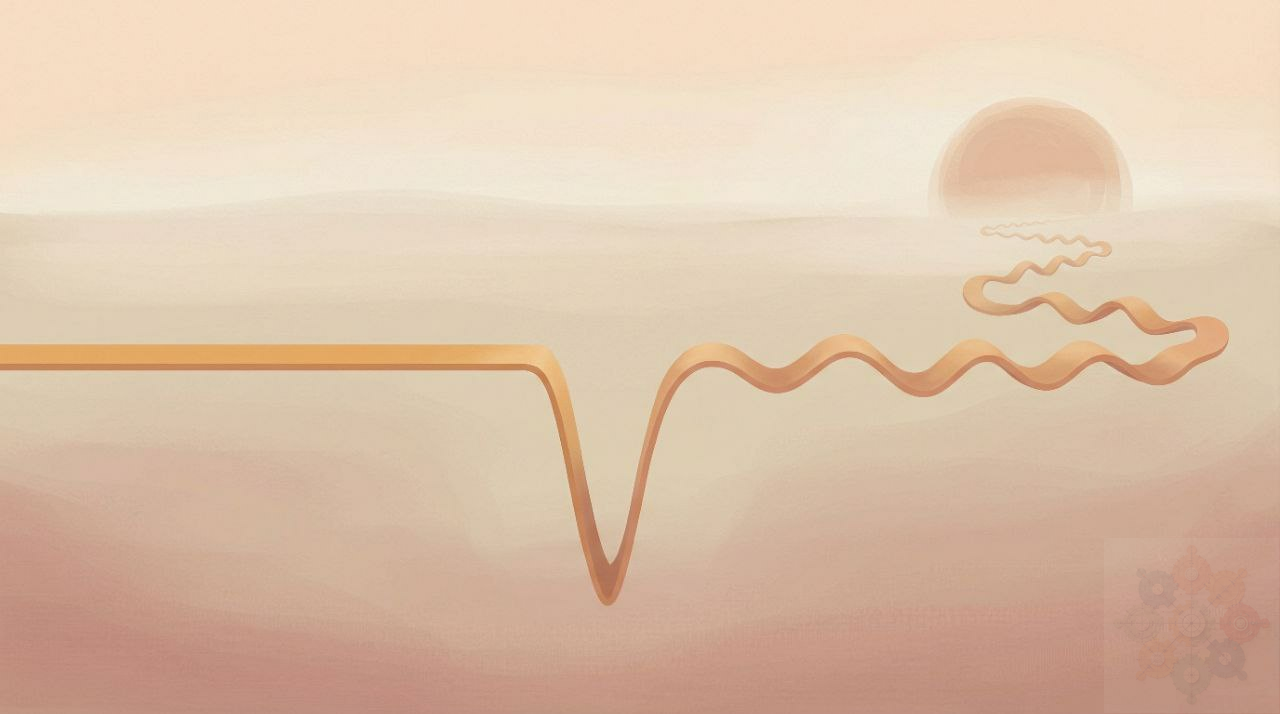 Illustration of a smooth curve interrupted by a single deep plunge, evoking ruin rather than volatility.